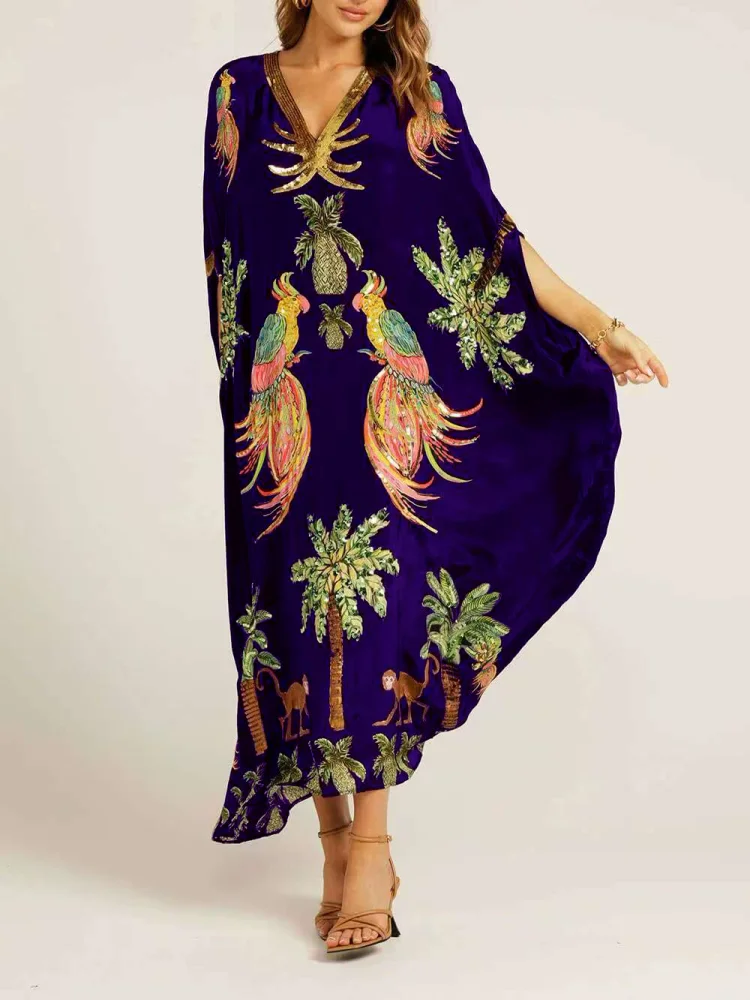 Caftan Brodé Paradis Tropical